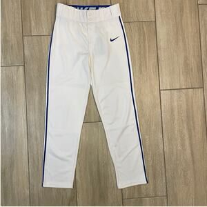 Nike Dri-FIT Boys Baseball Pants White Blue Stripe Size L NWT AH6943-100